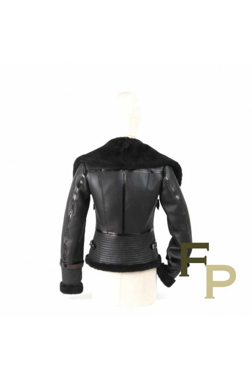 Black Sheepskin Merino Bomber