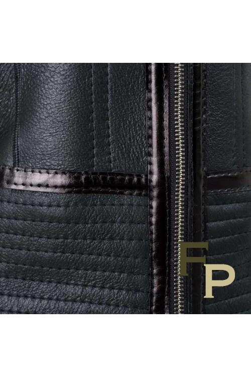 Black Sheepskin Merino Bomber