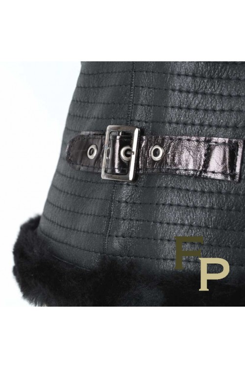 Black Sheepskin Merino Bomber