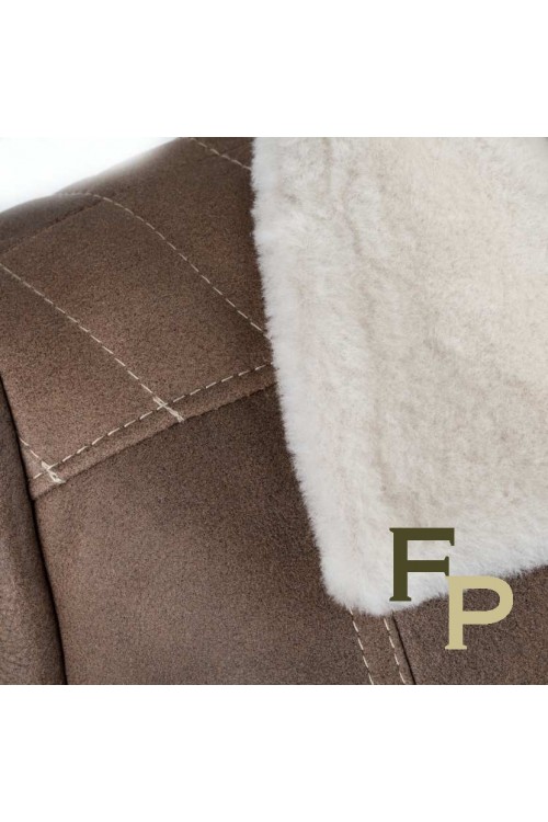 Bomber in Leather and Shearling Merino