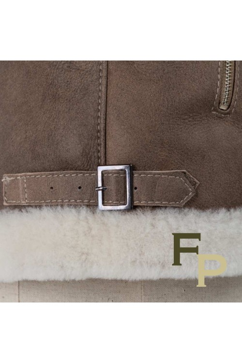 Bombardier Femme en Cuir et Fourrure d'Agneau