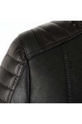 Black Merino Lamb & Leather Jacket for Woman