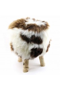 Tabouret en Mouton Merinos bicolore