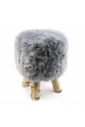 Stool with Gray Merino  Sheepskin