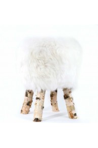 Tabouret en Mouton Merinos Natruel