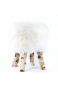 Stool with Natural Merino  Sheepskin