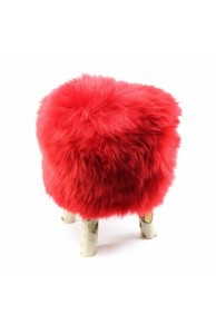 Tabouret en Mouton Rouge Orange