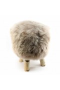 Stool with Greige Merino Sheepskin