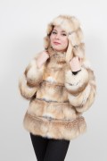 Gold  Fox Coat with hood