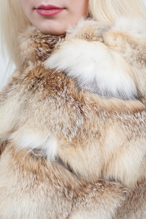 Gold  Fox Coat with hood