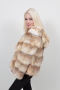 Gold  Fox Coat with hood