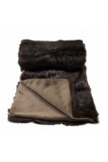 Large Lined Dark Gray Blanket in Rabbit Fur