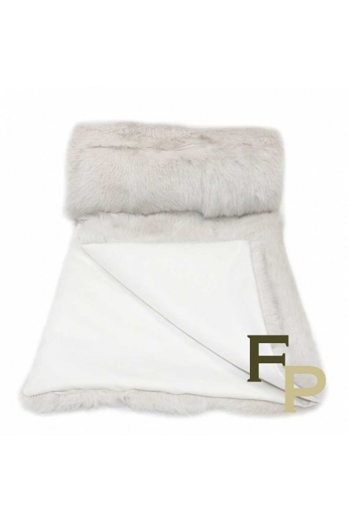 White Chalk Rabbit Fur Blanket 