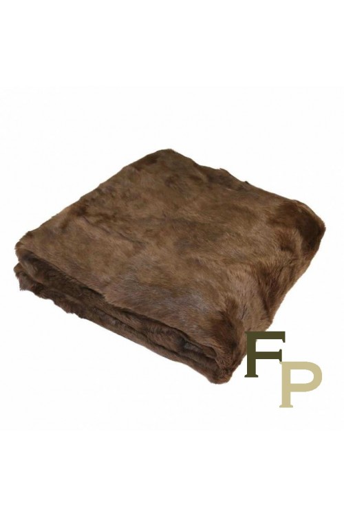 Plaid en Fourrure de Lapin Brun