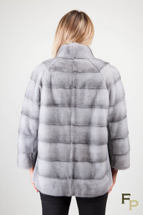 Veste en Fourrure de Vison Gris Sapphire