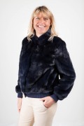 Navy Blue Mink Bomber