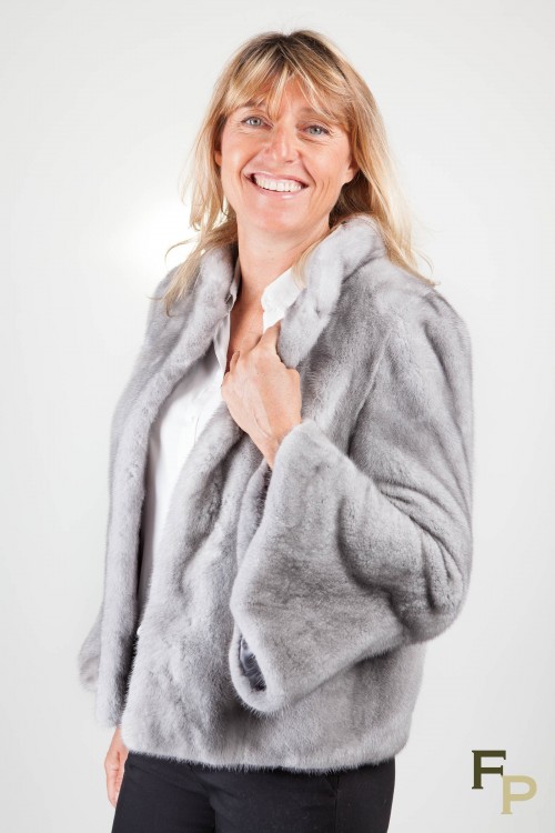 Grey Sapphire Mink Jacket "Tulip"