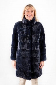 Navy Blue Mink Coat