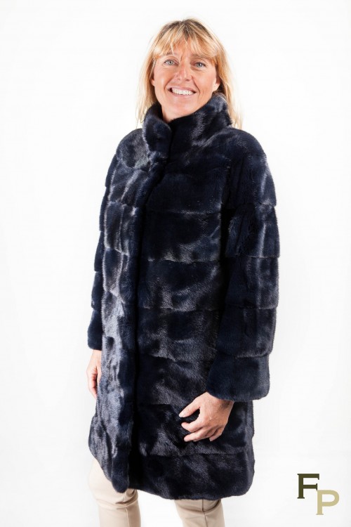 Manteau de Vison Bleu Marine