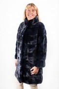 Navy Blue Mink Coat