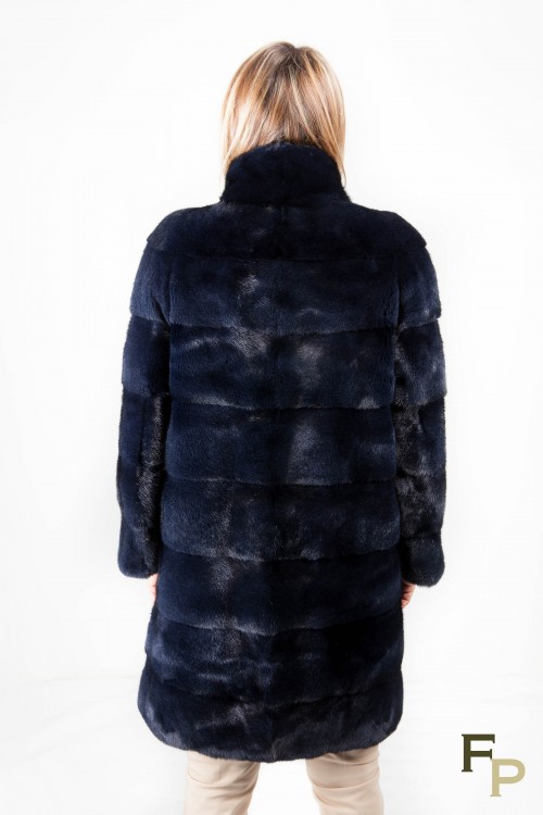 Navy Blue Mink Coat