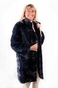 Navy Blue Mink Coat