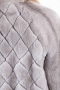 Silver Blue Mink Bomber