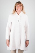 Manteau en Laine d'Agneau et Col de Vison Blanc