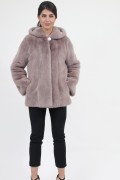 Fur Mink Jacket with Hood