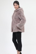 Fur Mink Jacket with Hood