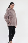 Fur Mink Jacket with Hood