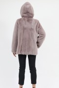 Fur Mink Jacket with Hood