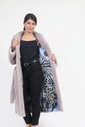 Loose Mink Fur Coat in Pink Metalic Colour