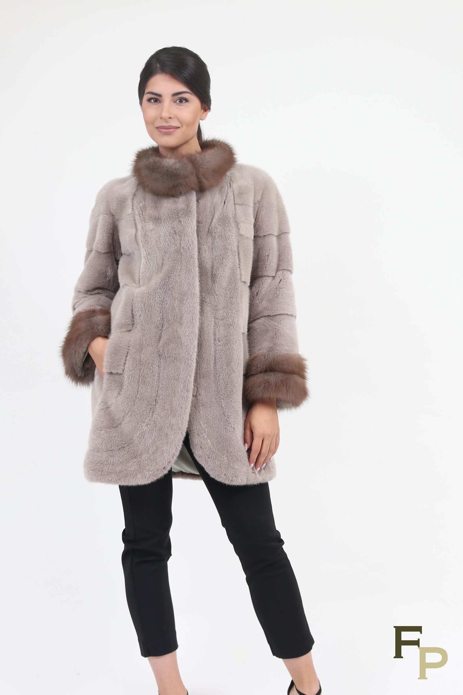 Denny&Dora Hommes Manteau en Fourrure de Vison Marron Veste en Cuir Veste en Fourrure Manteaux d'hiver Manteau en Fourrure de Vison (as1, Alpha, s, Regular, Regular, Marron, S