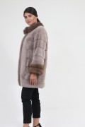 "Wave" Coat in Mink and Marten Furs