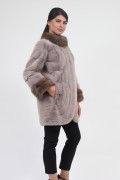 "Wave" Coat in Mink and Marten Furs