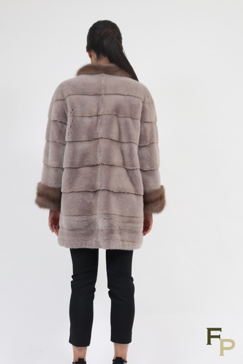 "Wave" Coat in Mink and Marten Furs