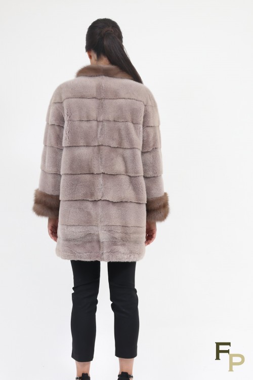 "Wave" Coat in Mink and Marten Furs