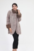 "Wave" Coat in Mink and Marten Furs