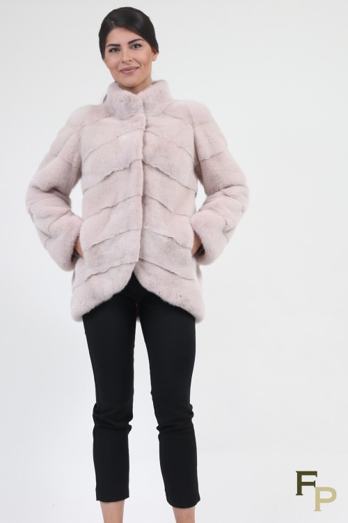Veste "Diagonales" en Fourrure de Vison