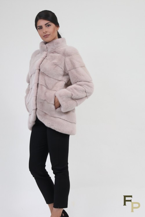 Veste "Diagonales" en Fourrure de Vison