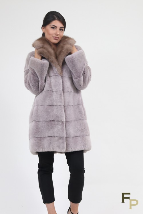 Manteau en Fourrures de Vison et de Martre