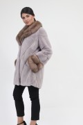 Coat "Louma" in Mink and Marten Furs, Colour "Pink Metalic"