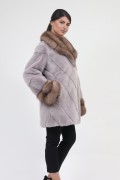 Coat "Louma" in Mink and Marten Furs, Colour "Pink Metalic"