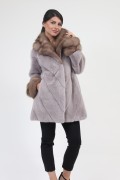 Coat "Louma" in Mink and Marten Furs, Colour "Pink Metalic"