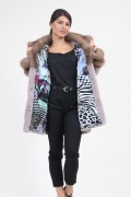 Coat "Louma" in Mink and Marten Furs, Colour "Pink Metalic"