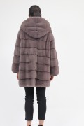 Loose Mink Fur Caot with Hood