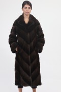 Long Fur Mink Coat "Herringbone"