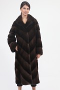 Long Fur Mink Coat "Herringbone"