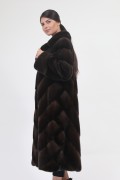 Long Fur Mink Coat "Herringbone"